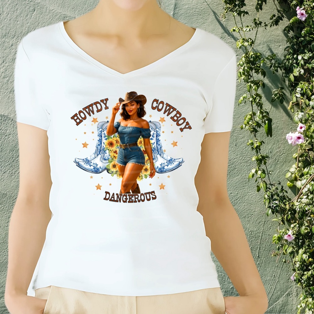 St. John's Bay Howdy White Cowboy Graphic Tee -‎ Short Sleeve
